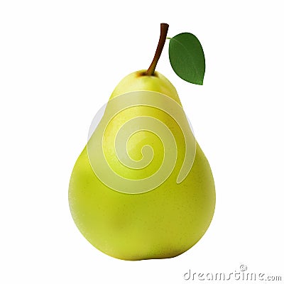 Single pear isolated, vector graphics, Vector Illustration