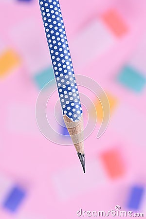 Single pencil on colorful background Stock Photo