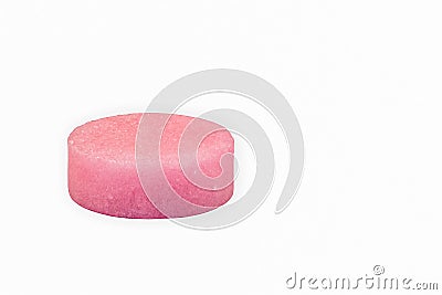 Single pink urinal block for urinal disposable hygienic Stock Photo