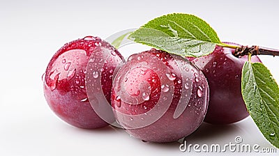 A single Plum on a white background Stock Photo