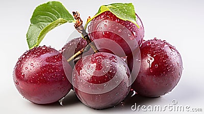 A single Plum on a white background Stock Photo