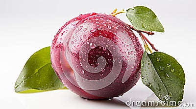 A single Plum on a white background Stock Photo