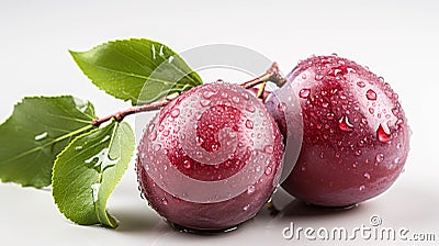 A single Plum on a white background Stock Photo