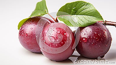 A single Plum on a white background Stock Photo