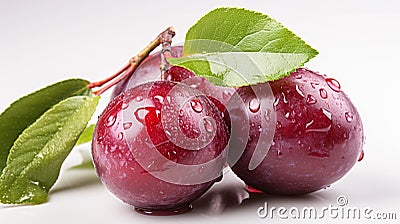 A single Plum on a white background Stock Photo