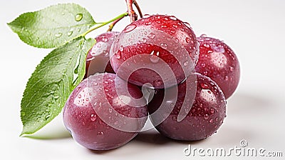 A single Plum on a white background Stock Photo