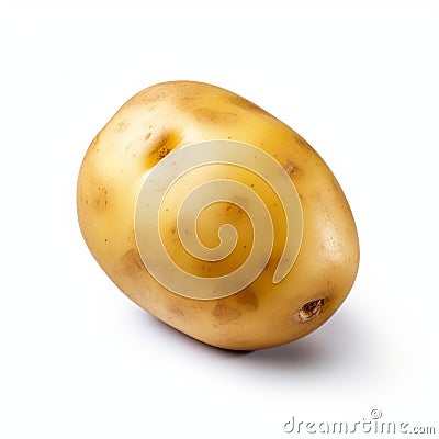 Larme Kei Inspired Undyed Potato On White Background Stock Photo