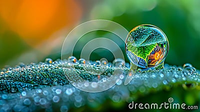 A single raindrop clings Stock Photo