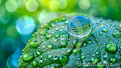 A single raindrop clings Stock Photo