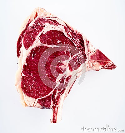 Single raw Cote de boeuf beef steak Stock Photo