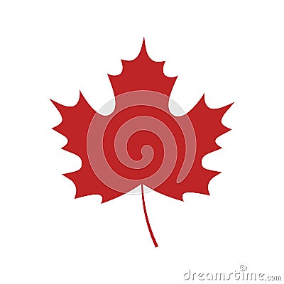 Single red maple leaf Vector Illustration