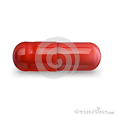 Single red pill Vector Illustration