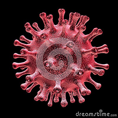 Single red virus cell symbol Stock Photo