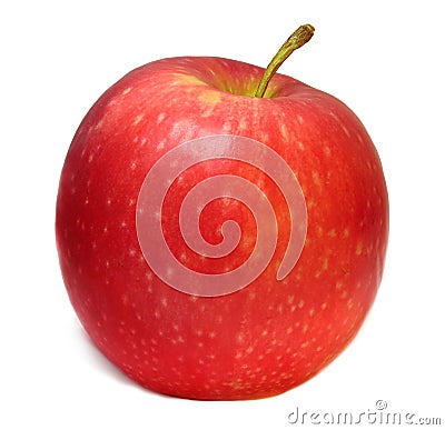 A single ripe red apple isolated on a white background Stock Photo