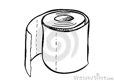 Single roll of toilet paper. Vector Illustration