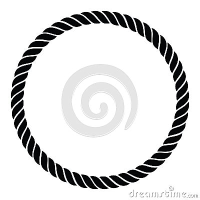 Single Rope Braided Twisted Line in a Perfect Circle Isolated Vector Illustration Vector Illustration