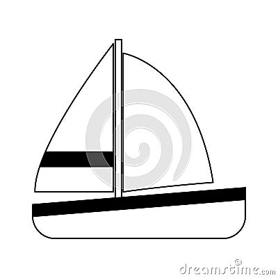 single sailboat icon image Cartoon Illustration