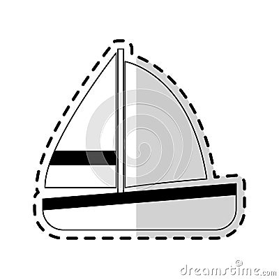 single sailboat icon image Cartoon Illustration