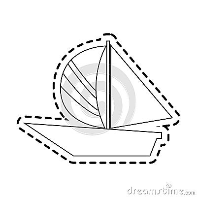 Single sailboat icon image Vector Illustration