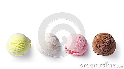 Single scoop of ice cream on white background. created with Generative AI Stock Photo