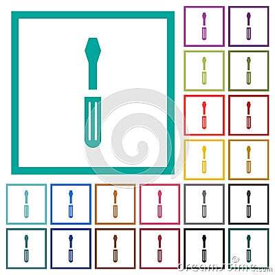 Spiral contact book solid flat color icons with quadrant frames Vector Illustration