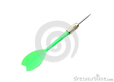 Single sharp green dart isolated Stock Photo