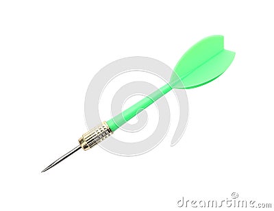 Single sharp green dart isolated Stock Photo