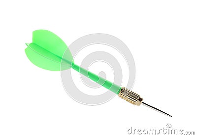 Single sharp green dart isolated Stock Photo