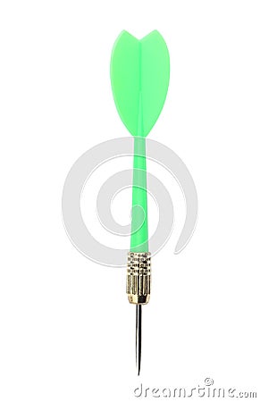 Single sharp green dart isolated on Stock Photo