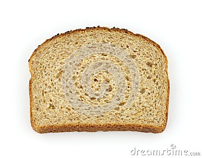 Single slice of healthy whole grain bread Stock Photo