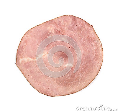 Single slice of Virginia baked ham Stock Photo