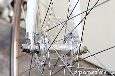 Single speed or fix bicycle Transmission.retro bicycle Stock Photo