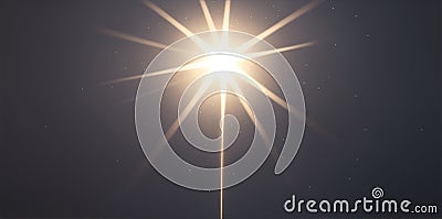 A single star receiving light from above. One standing star. Shallow depth of field. Generative AI Stock Photo