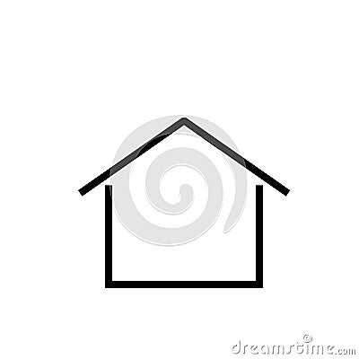 Single story house simle icon Vector Illustration