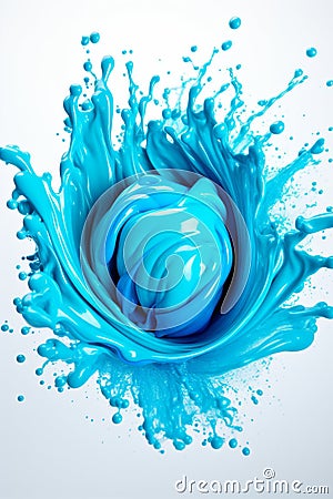 Single swirling water splash isolated on white background for enhanced search relevance Cartoon Illustration