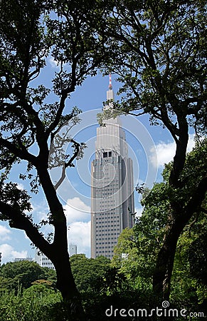 A single tall building Stock Photo