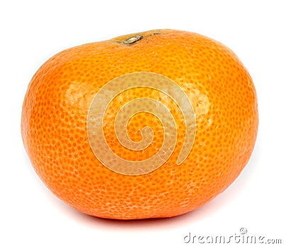 Single tangerine, mandarin on white background Stock Photo