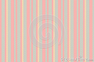 Single textile texture pattern, dreamy fabric stripe vertical. Menu vector lines background seamless in light and red colors Vector Illustration
