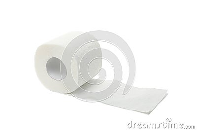 Single toilet paper isolated on background Stock Photo