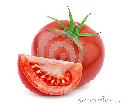 Single tomato isolated on white background Stock Photo