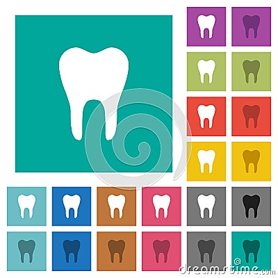 Single tooth square flat multi colored icons Stock Photo