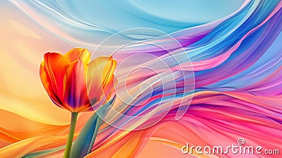 Single tulip flower head. Floral abstract background Stock Photo