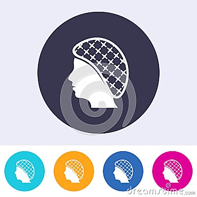 Single vector hairnets must be worn icon Vector Illustration