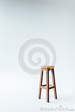 single vintage wooden stool Stock Photo