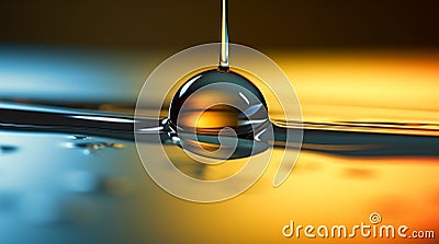 A single water droplet suspended in air, appearing weightless and defying gravity Stock Photo