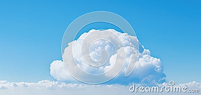 Single white cloud alone in the blue sky. Stock Photo