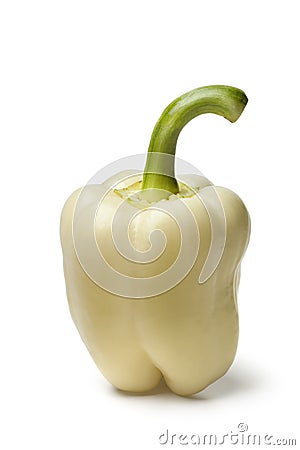 Single white fresh bell pepper Stock Photo