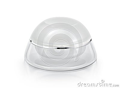 Single white rounded cosmetic jar Stock Photo