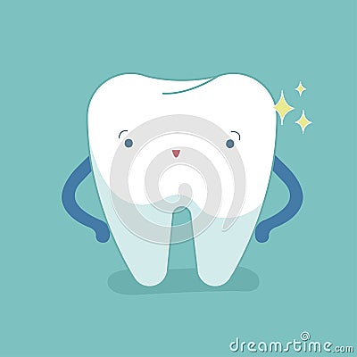Single white tooth, healthy tooth, oral hygiene, vector modern Vector Illustration