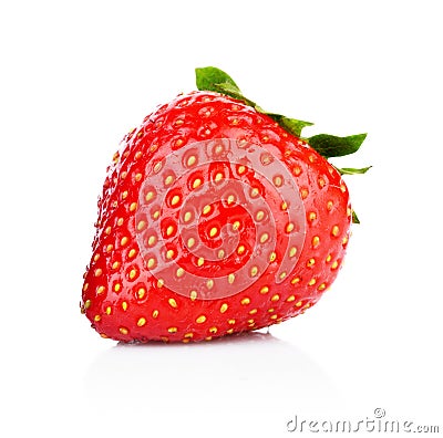 Single whole strawberry isolated Stock Photo
